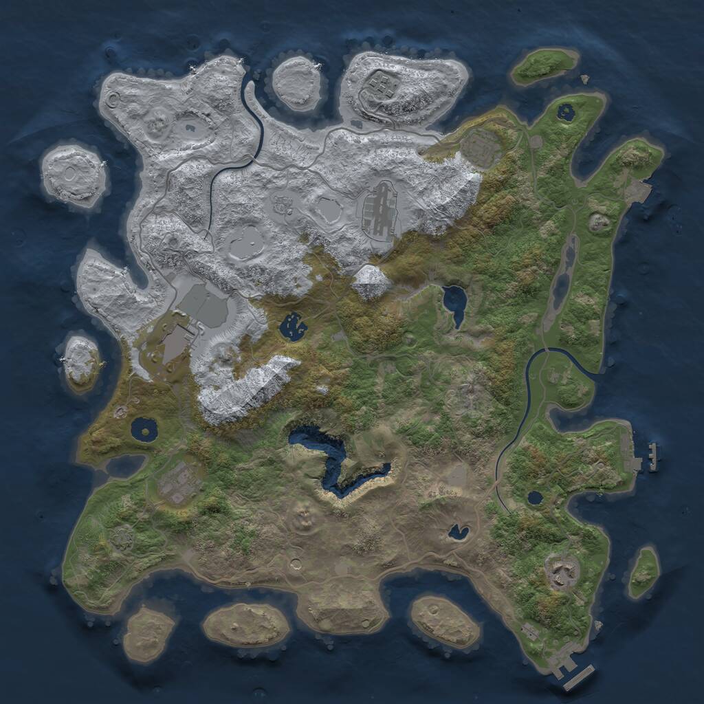 Rust Map: Procedural Map, Size: 4000, Seed: 1541893696, 13 Monuments