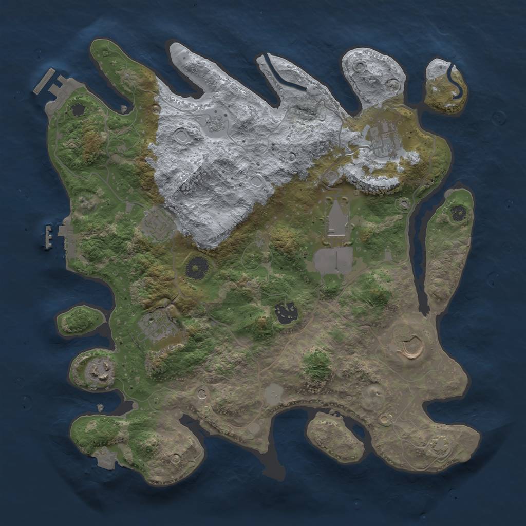 Rust Map: Procedural Map, Size: 3500, Seed: 1826820066, 15 Monuments