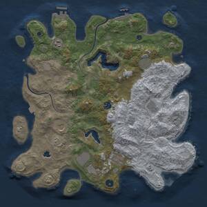 Thumbnail Rust Map: Procedural Map, Size: 4000, Seed: 1459566797, 14 Monuments