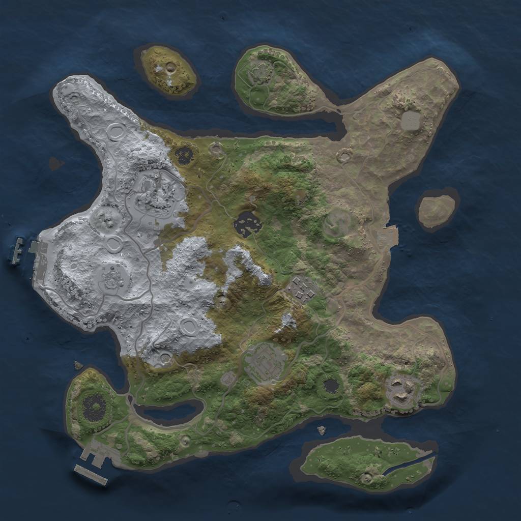 Rust Map: Procedural Map, Size: 3000, Seed: 1835753978, 13 Monuments