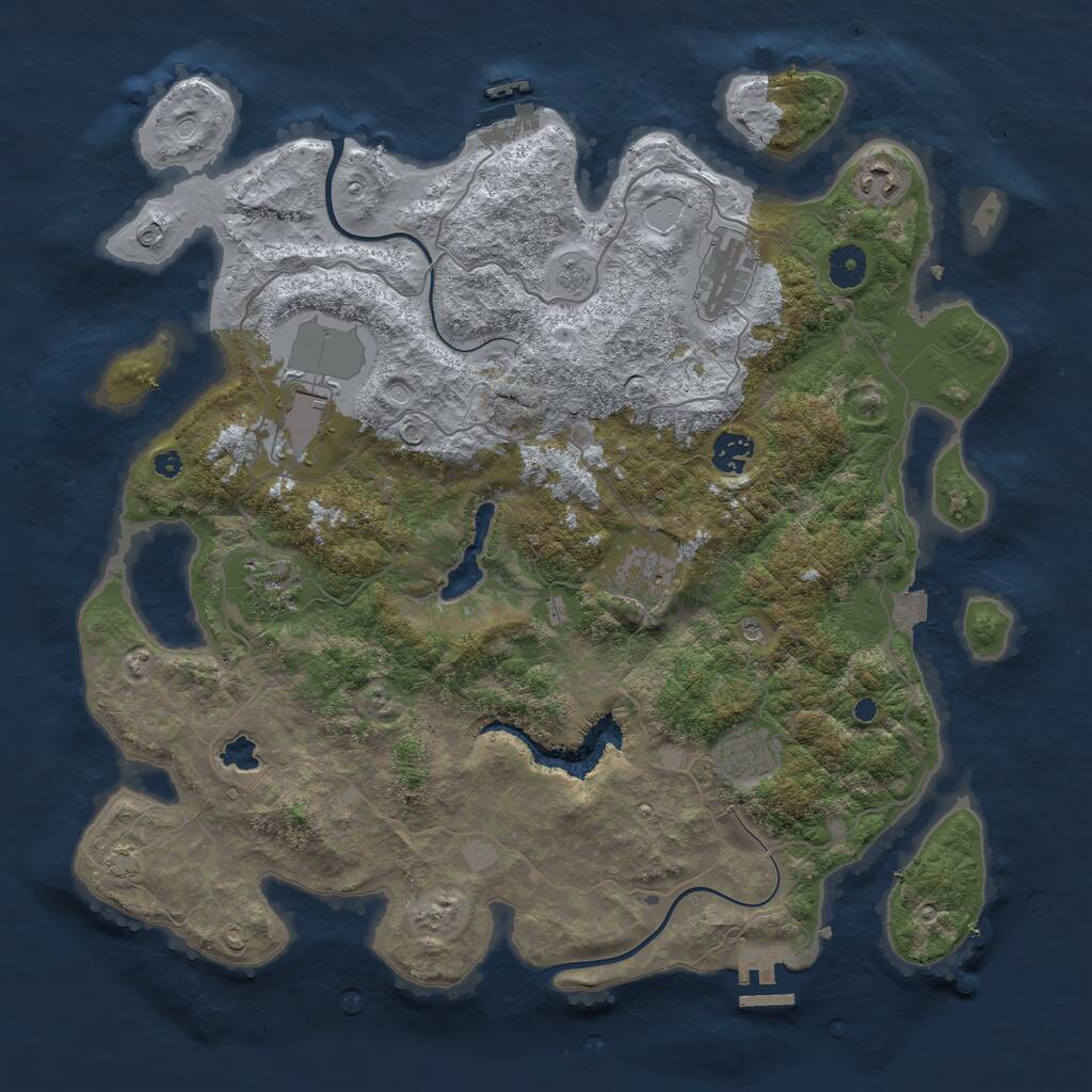 Rust Map: Procedural Map, Size: 4000, Seed: 1880959587, 13 Monuments