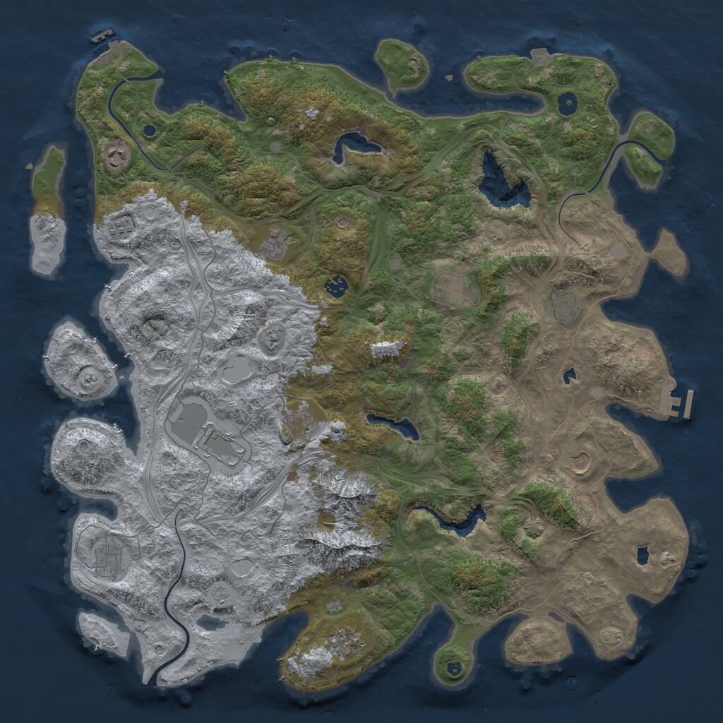 Rust Map: Procedural Map, Size: 5000, Seed: 1995415659, 17 Monuments