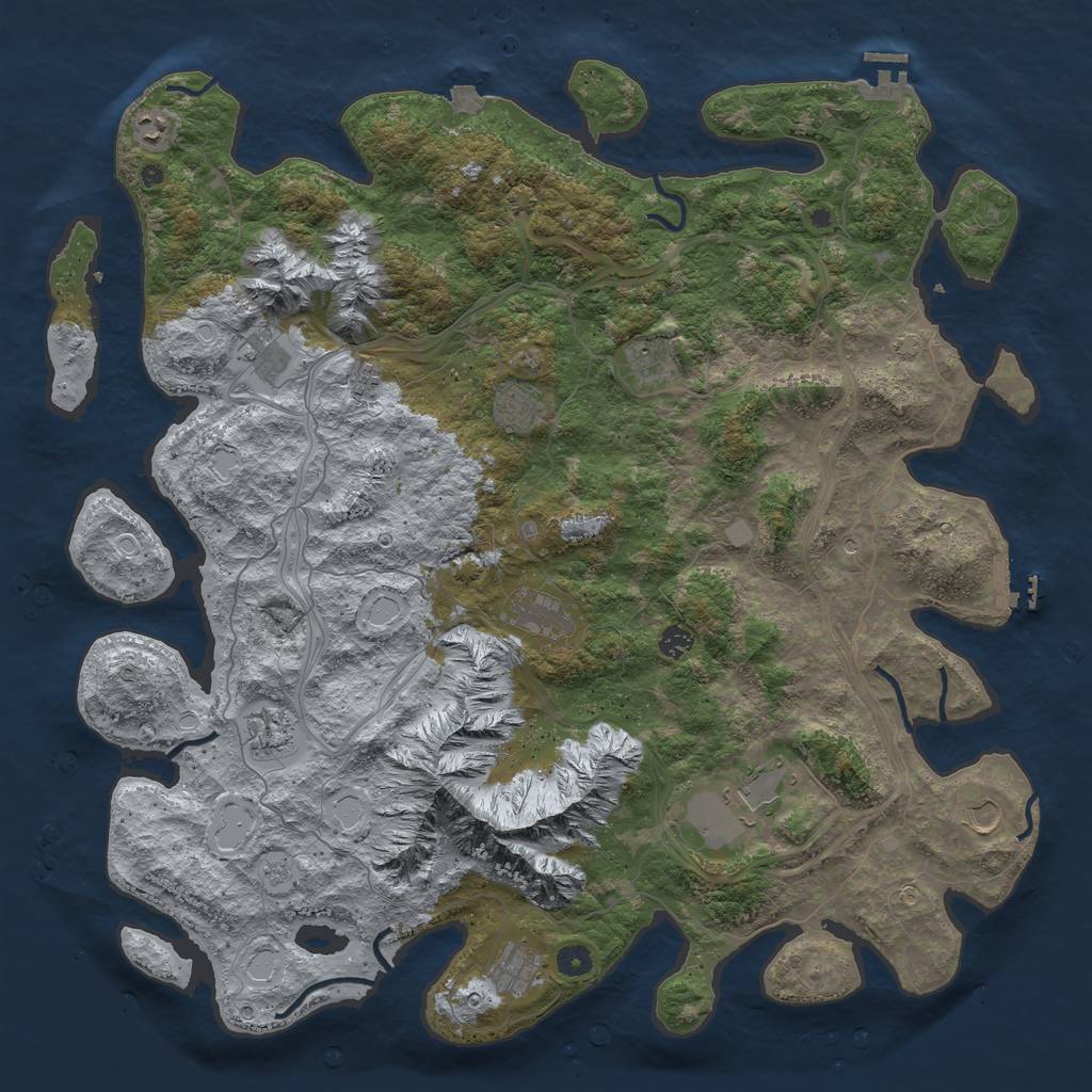 Rust Map: Procedural Map, Size: 5000, Seed: 1995415659, 19 Monuments