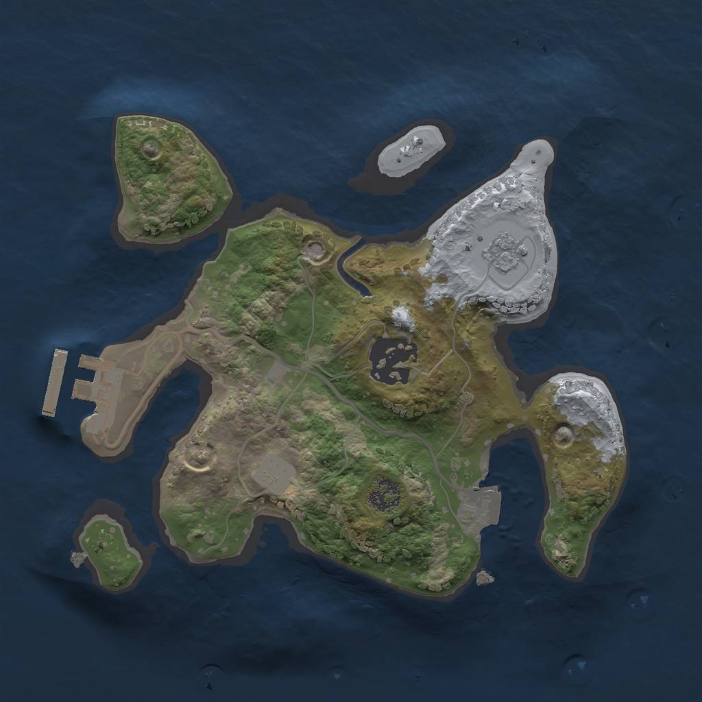Rust Map: Procedural Map, Size: 2100, Seed: 3456, 6 Monuments