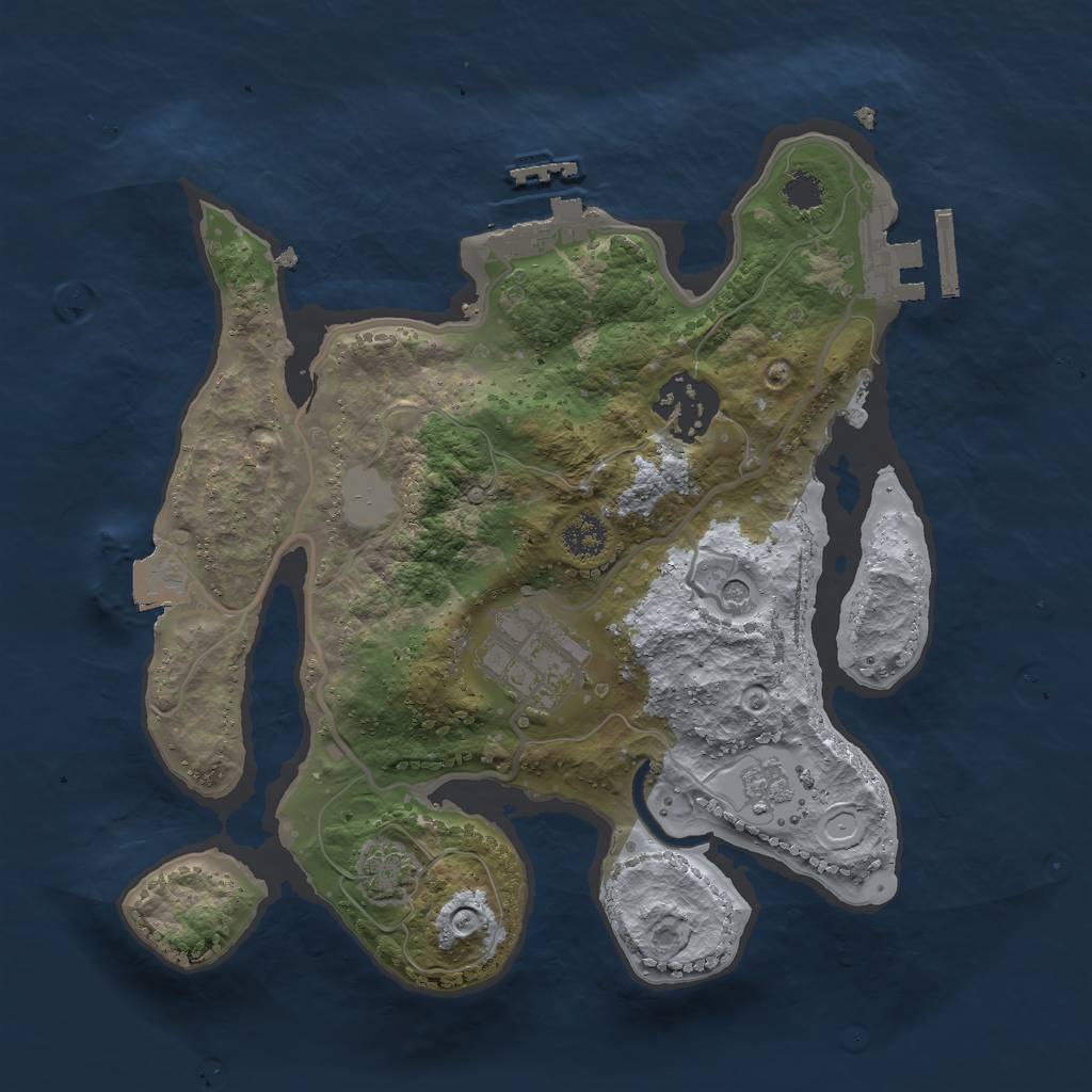 Rust Map: Procedural Map, Size: 2500, Seed: 299573417, 10 Monuments