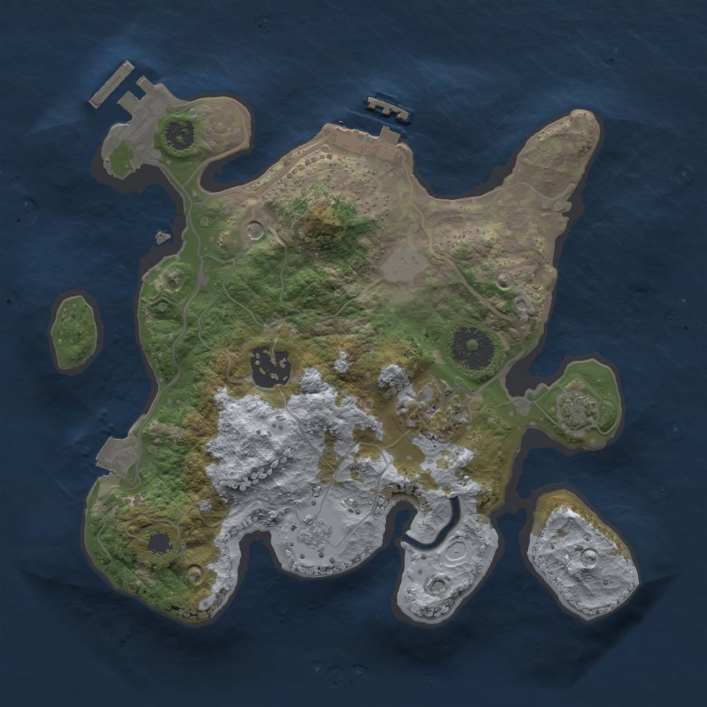 Rust Map: Procedural Map, Size: 2500, Seed: 143110811, 10 Monuments