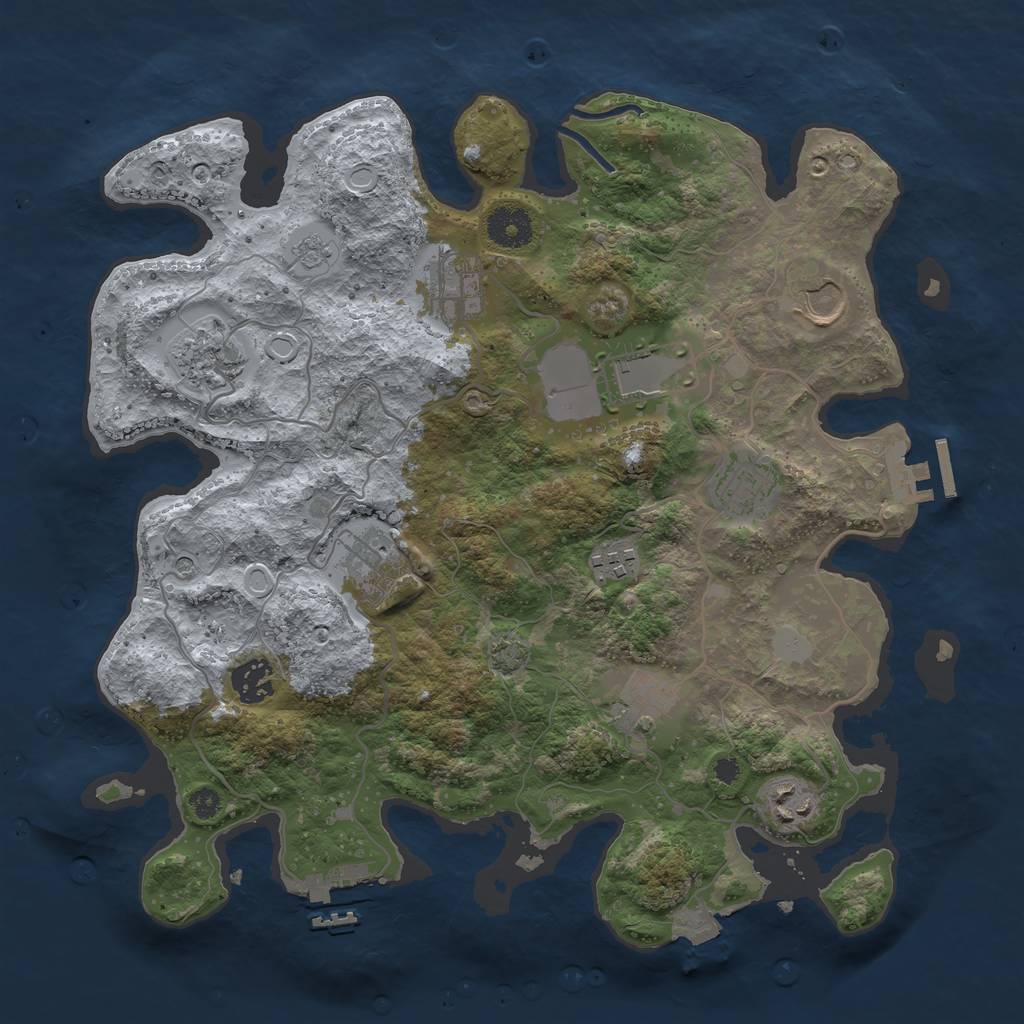 Rust Map: Procedural Map, Size: 3500, Seed: 15218111, 18 Monuments