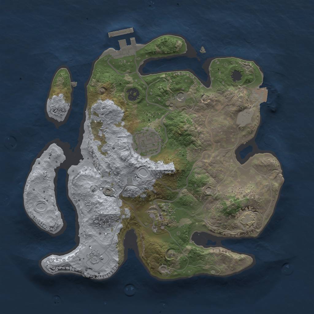 Rust Map: Procedural Map, Size: 2500, Seed: 677751287, 9 Monuments