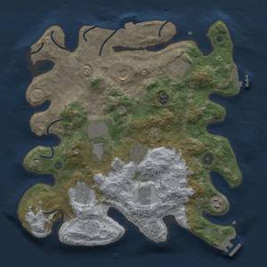 Thumbnail Rust Map: Procedural Map, Size: 3500, Seed: 432627, 17 Monuments