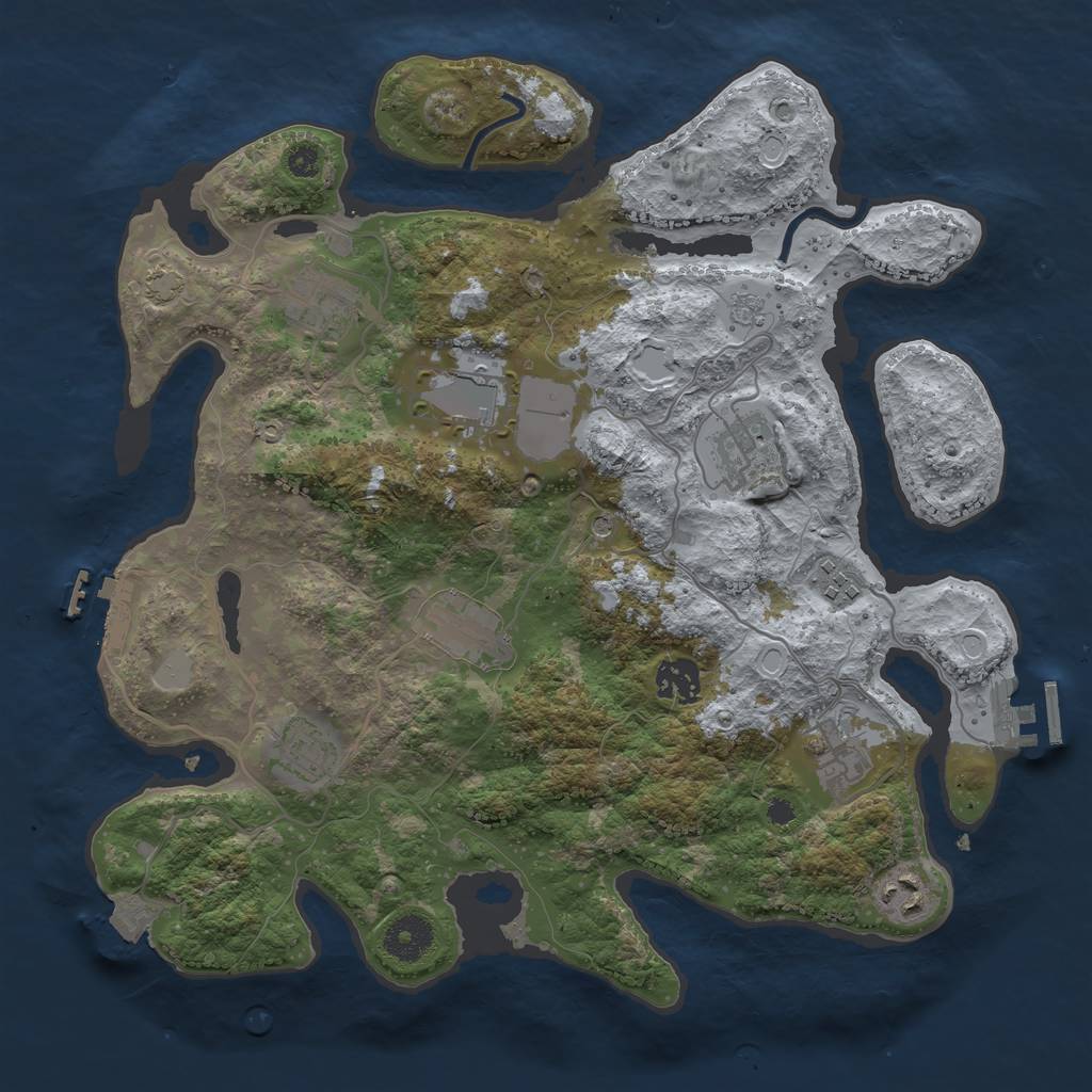 Rust Map: Procedural Map, Size: 3500, Seed: 1615515024, 17 Monuments