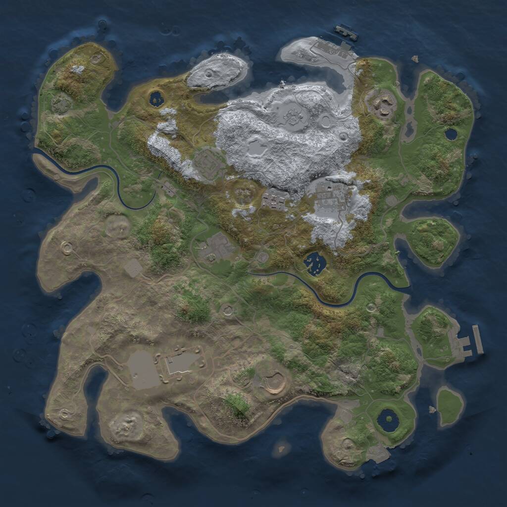 Rust Map: Procedural Map, Size: 3500, Seed: 2024020801, 14 Monuments