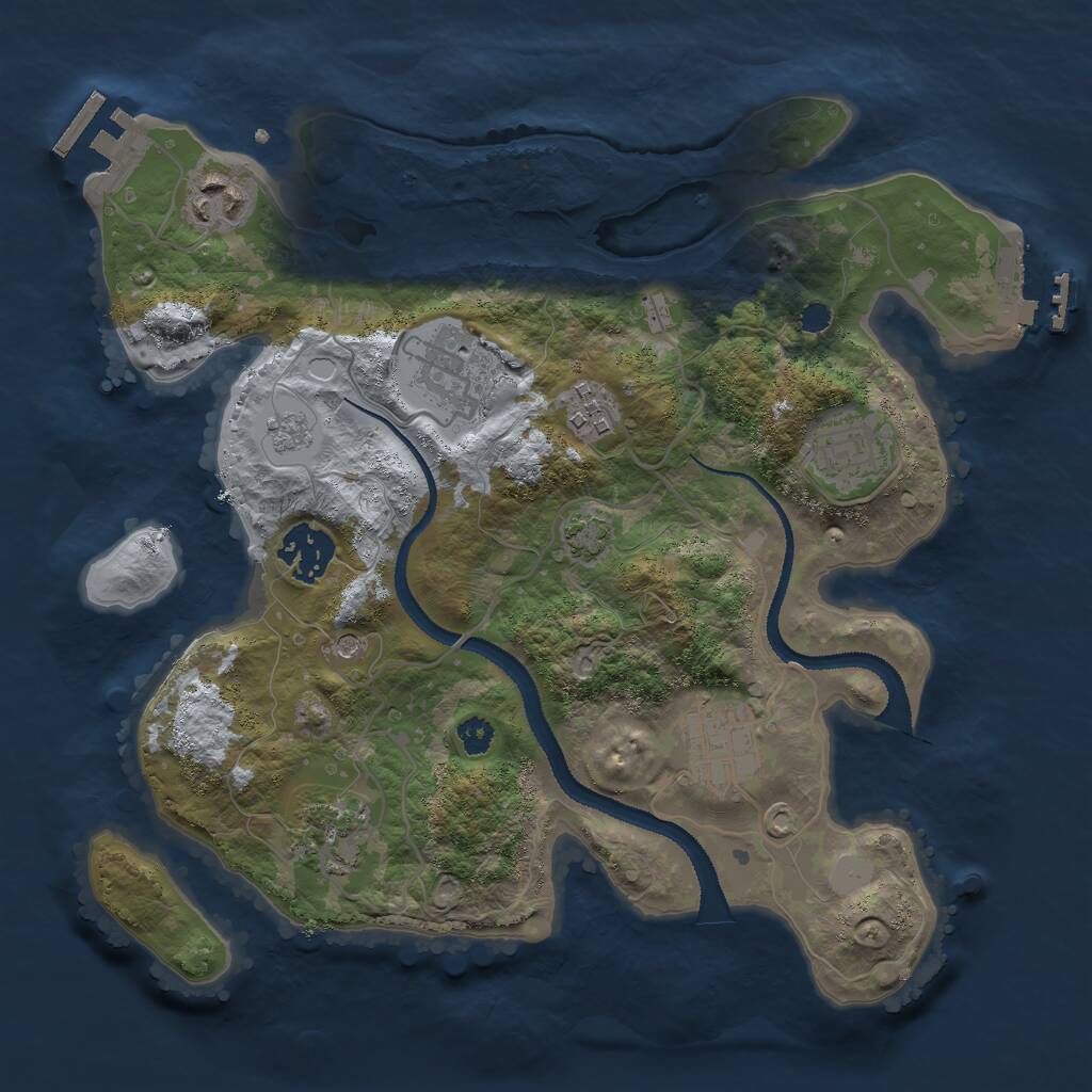 Rust Map: Procedural Map, Size: 3000, Seed: 273369588, 13 Monuments