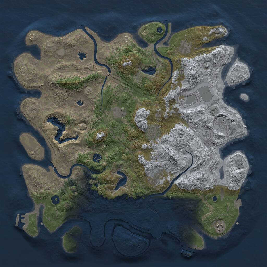 Rust Map: Procedural Map, Size: 4500, Seed: 463351277, 15 Monuments