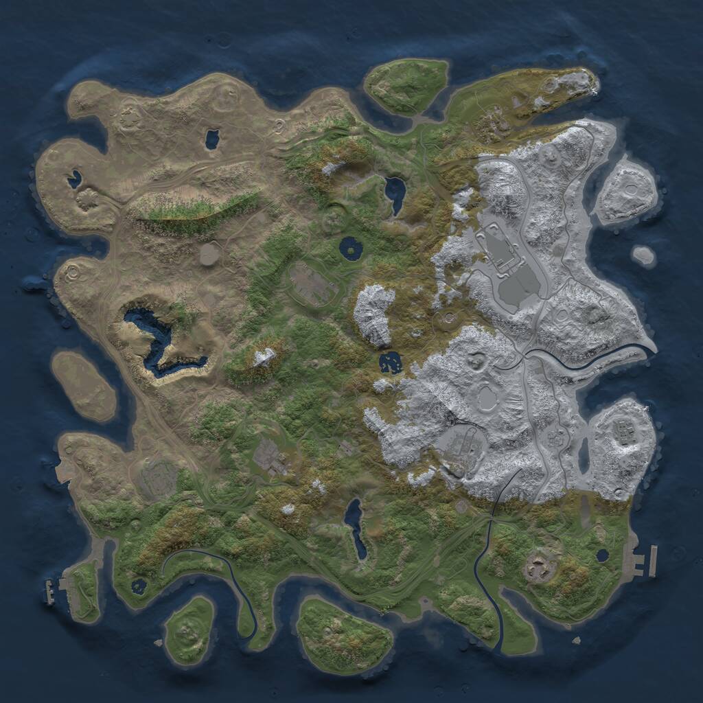 Rust Map: Procedural Map, Size: 4500, Seed: 463351277, 15 Monuments