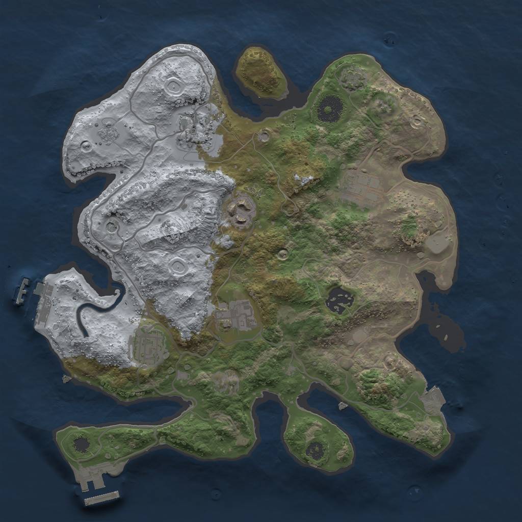 Rust Map: Procedural Map, Size: 3000, Seed: 47096282, 14 Monuments