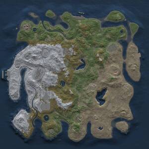 Thumbnail Rust Map: Procedural Map, Size: 4000, Seed: 547684, 15 Monuments