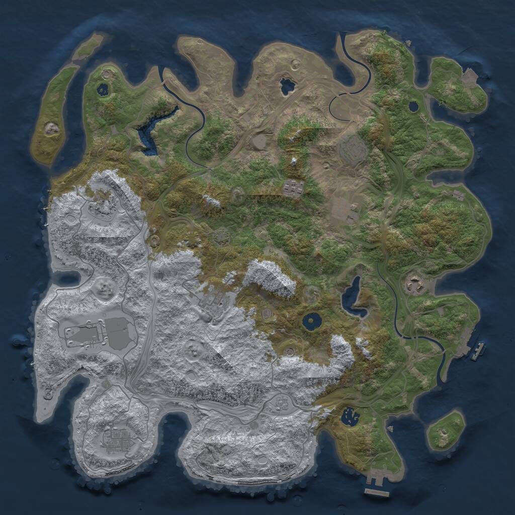 Rust Map: Procedural Map, Size: 4250, Seed: 6000, 15 Monuments