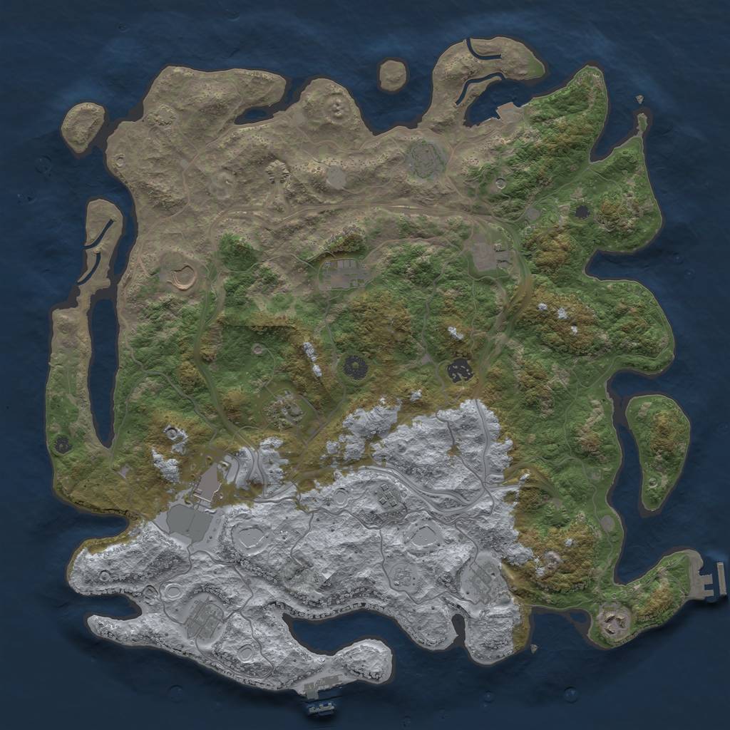 Rust Map: Procedural Map, Size: 4500, Seed: 1469966989, 19 Monuments