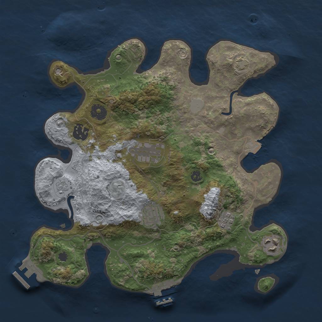Rust Map: Procedural Map, Size: 3000, Seed: 635938605, 13 Monuments