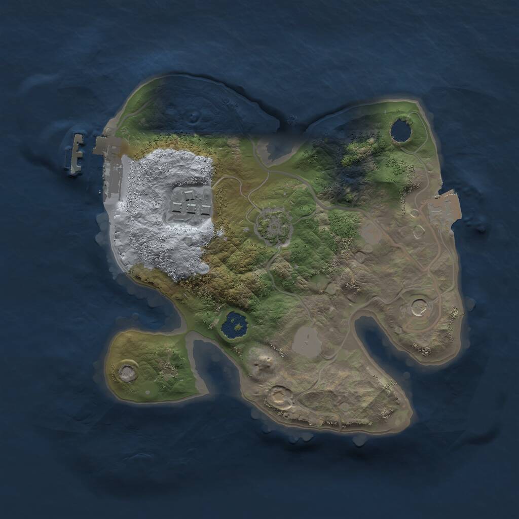 Rust Map: Procedural Map, Size: 2000, Seed: 98745415, 5 Monuments