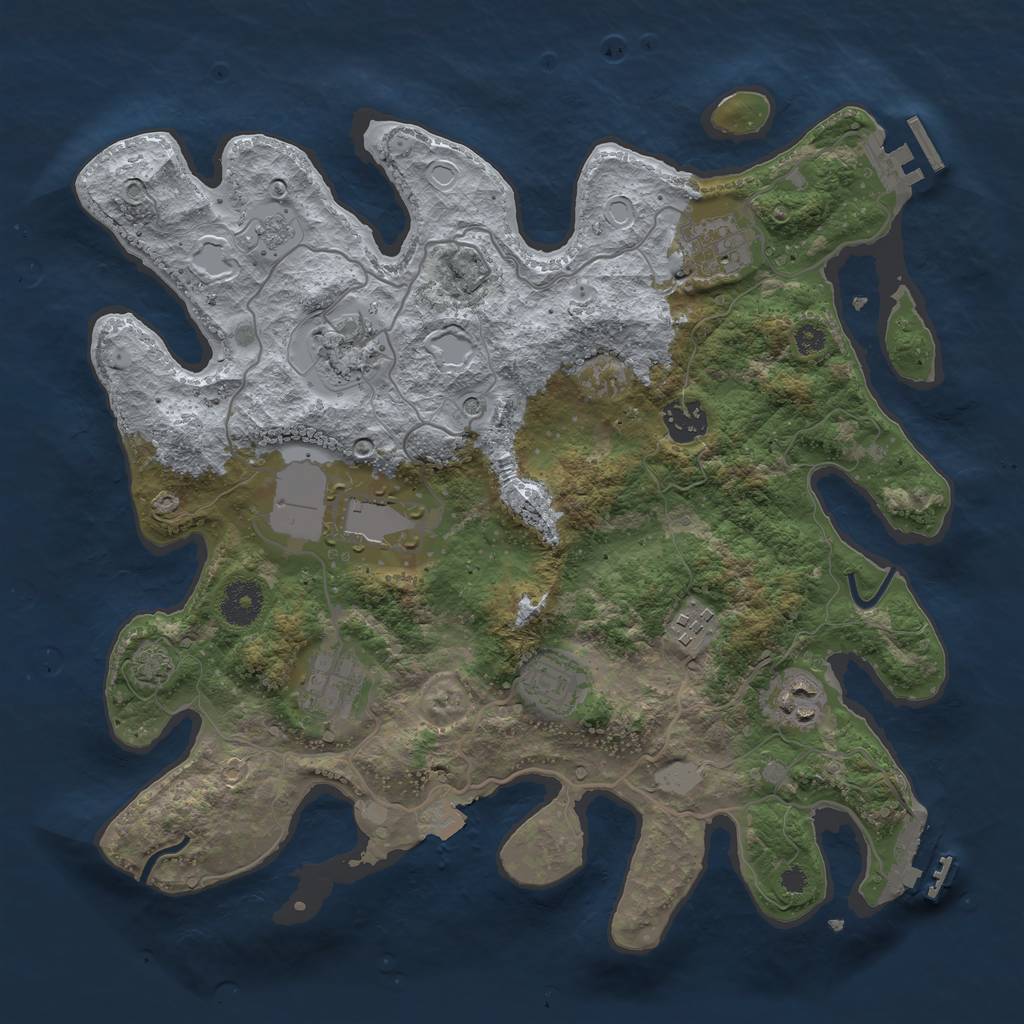 Rust Map: Procedural Map, Size: 3500, Seed: 1538574273, 16 Monuments