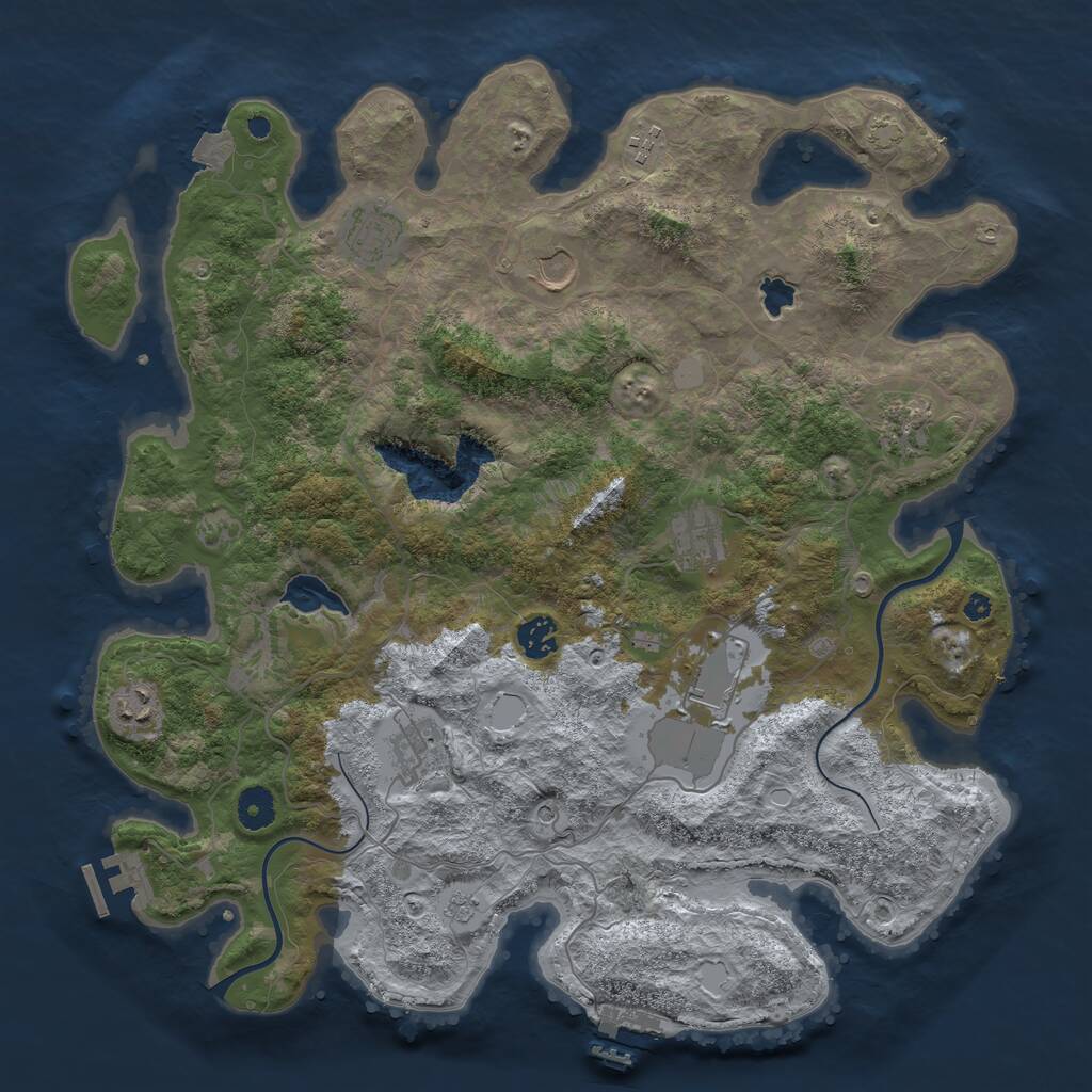 Rust Map: Procedural Map, Size: 4000, Seed: 998165599, 15 Monuments