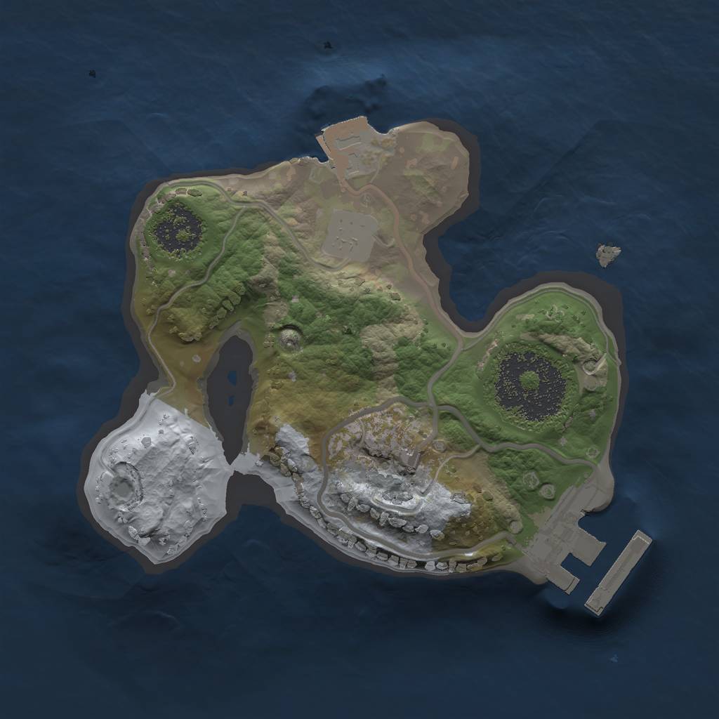 Rust Map: Procedural Map, Size: 1555, Seed: 361441559, 4 Monuments