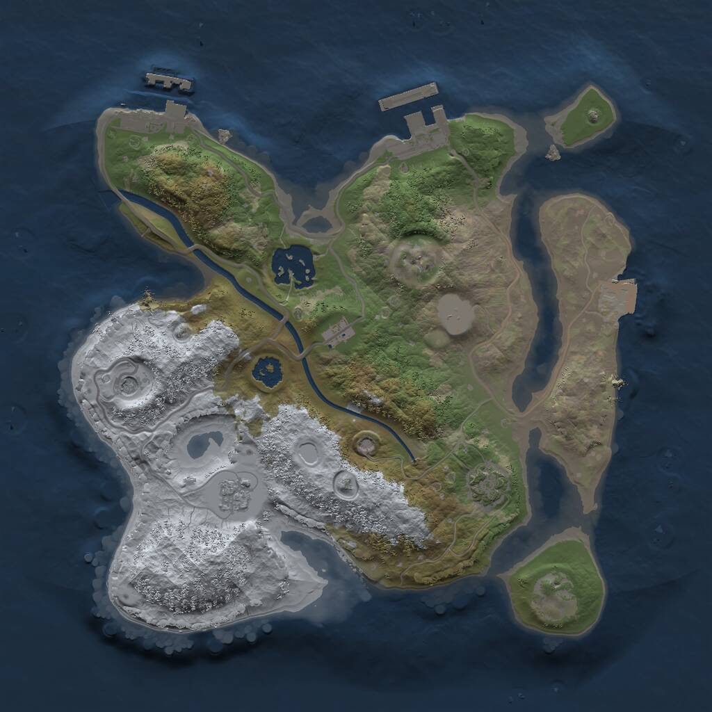 Rust Map: Procedural Map, Size: 2400, Seed: 735, 7 Monuments
