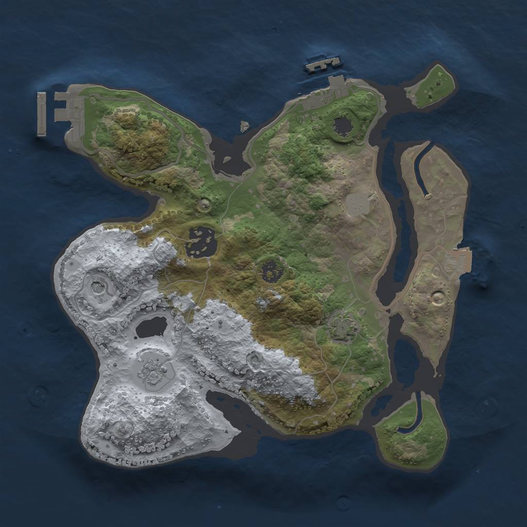 Rust Map: Procedural Map, Size: 2400, Seed: 735, 9 Monuments