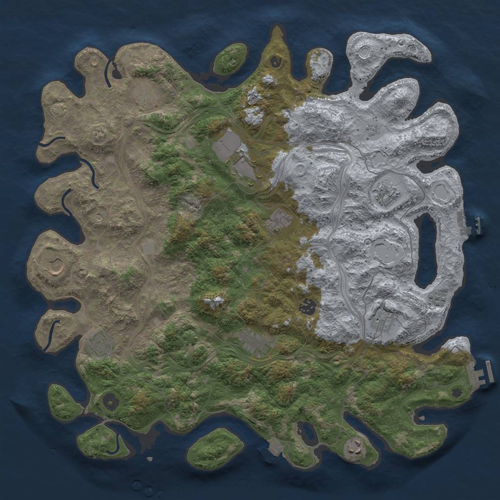 Rust Map: Procedural Map, Size: 4500, Seed: 775304598, 19 Monuments