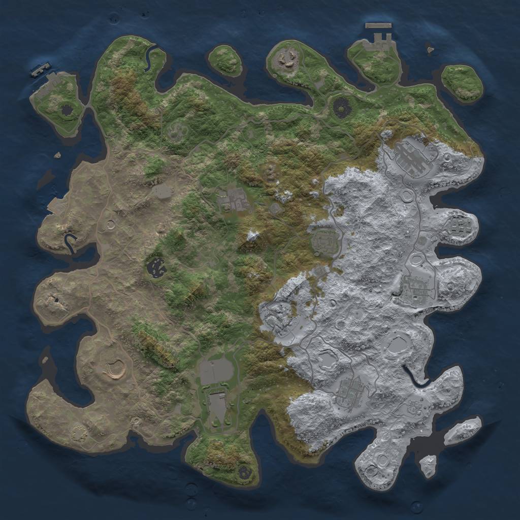 Rust Map: Procedural Map, Size: 4000, Seed: 1484783339, 19 Monuments