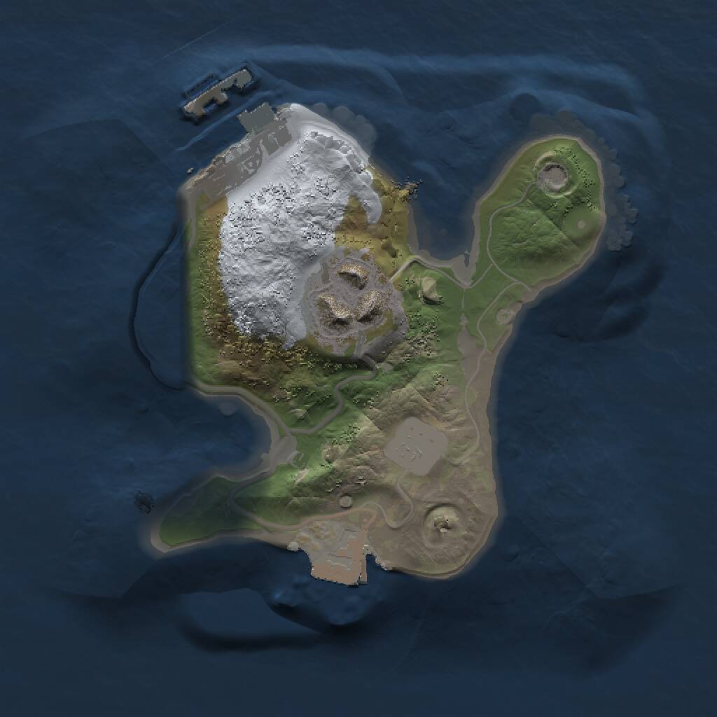 Rust Map: Procedural Map, Size: 1500, Seed: 2091924203, 3 Monuments