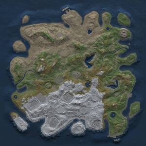 Thumbnail Rust Map: Procedural Map, Size: 4000, Seed: 157606277, 14 Monuments