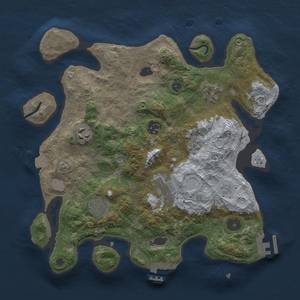 Thumbnail Rust Map: Procedural Map, Size: 3250, Seed: 35583, 14 Monuments