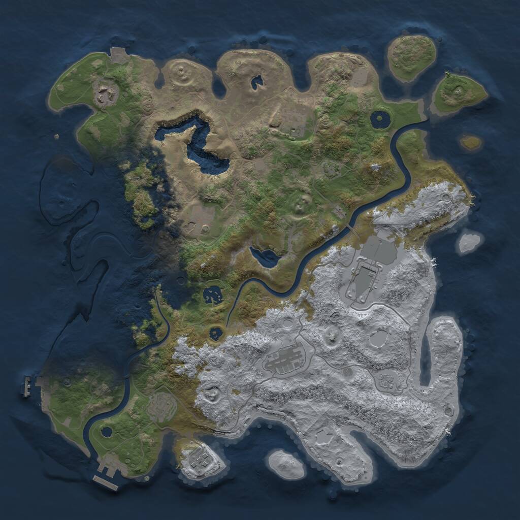 Rust Map: Procedural Map, Size: 4000, Seed: 1995415959, 14 Monuments