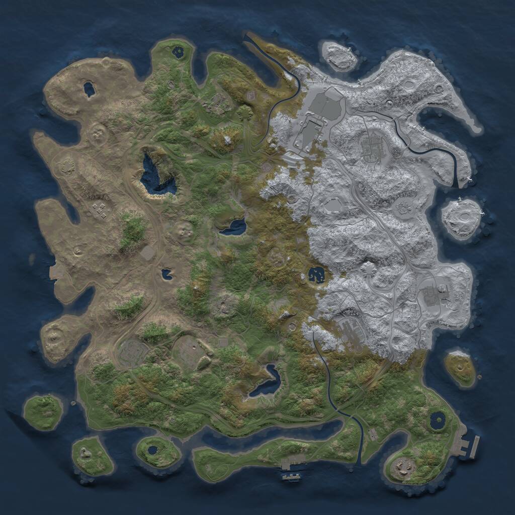 Rust Map: Procedural Map, Size: 4500, Seed: 1358478, 16 Monuments