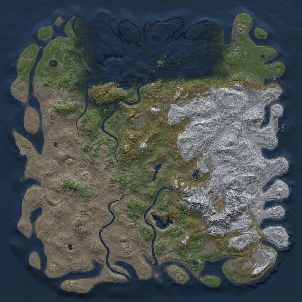 Rust Map: Procedural Map, Size: 6000, Seed: 1544151669, 17 Monuments
