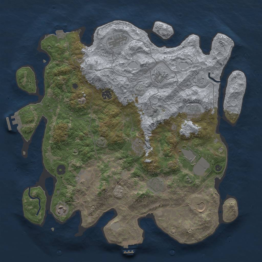 Rust Map: Procedural Map, Size: 4000, Seed: 45937362, 19 Monuments