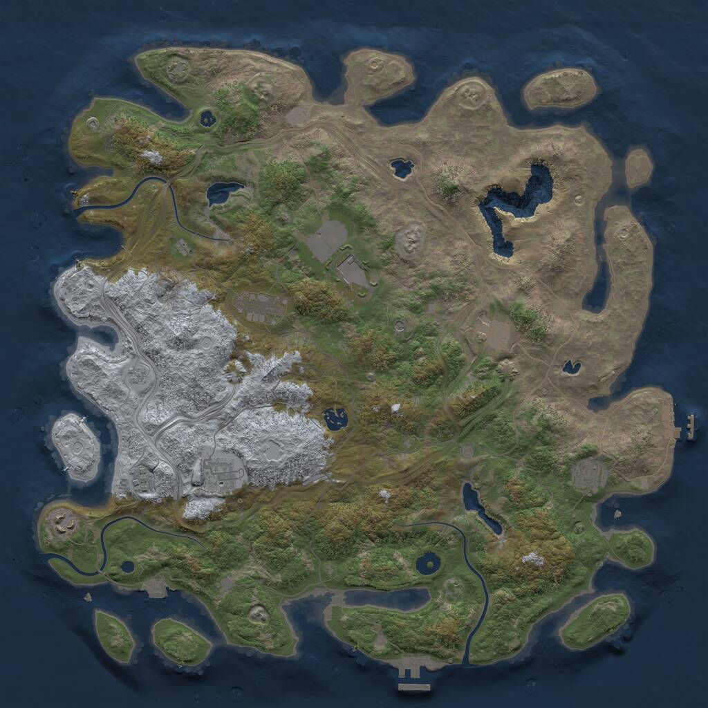 Rust Map: Procedural Map, Size: 4500, Seed: 1486068233, 14 Monuments