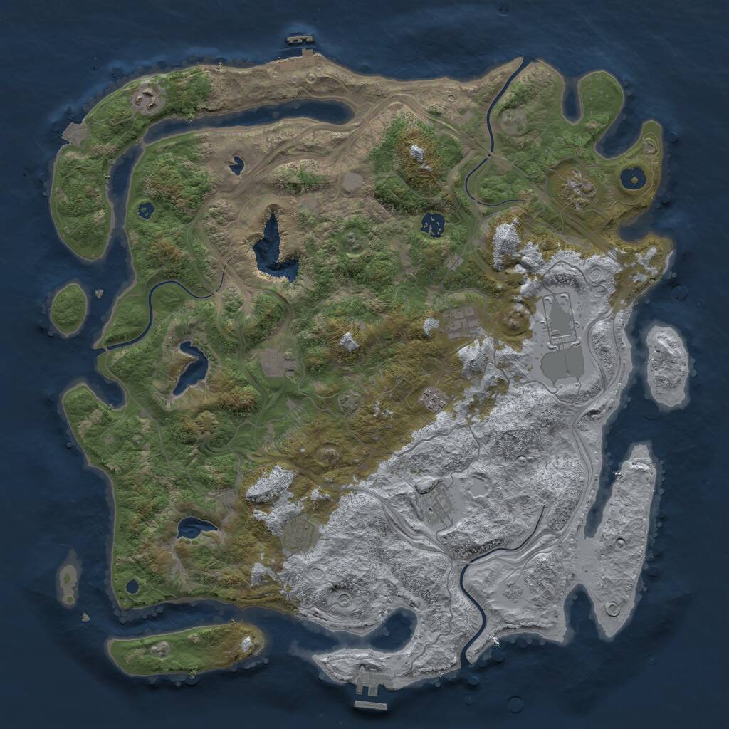 Rust Map: Procedural Map, Size: 4500, Seed: 678154393, 15 Monuments