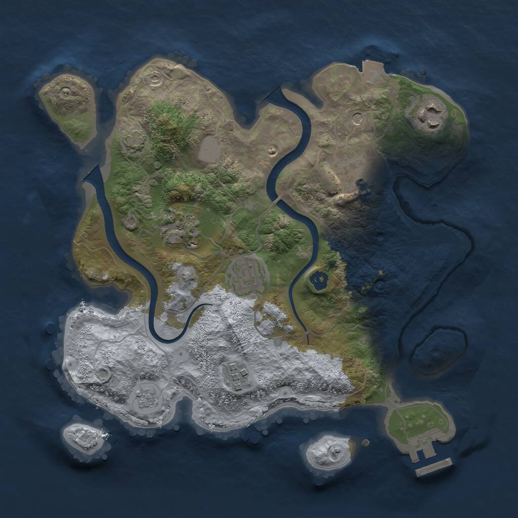 Rust Map: Procedural Map, Size: 2800, Seed: 421359222, 10 Monuments