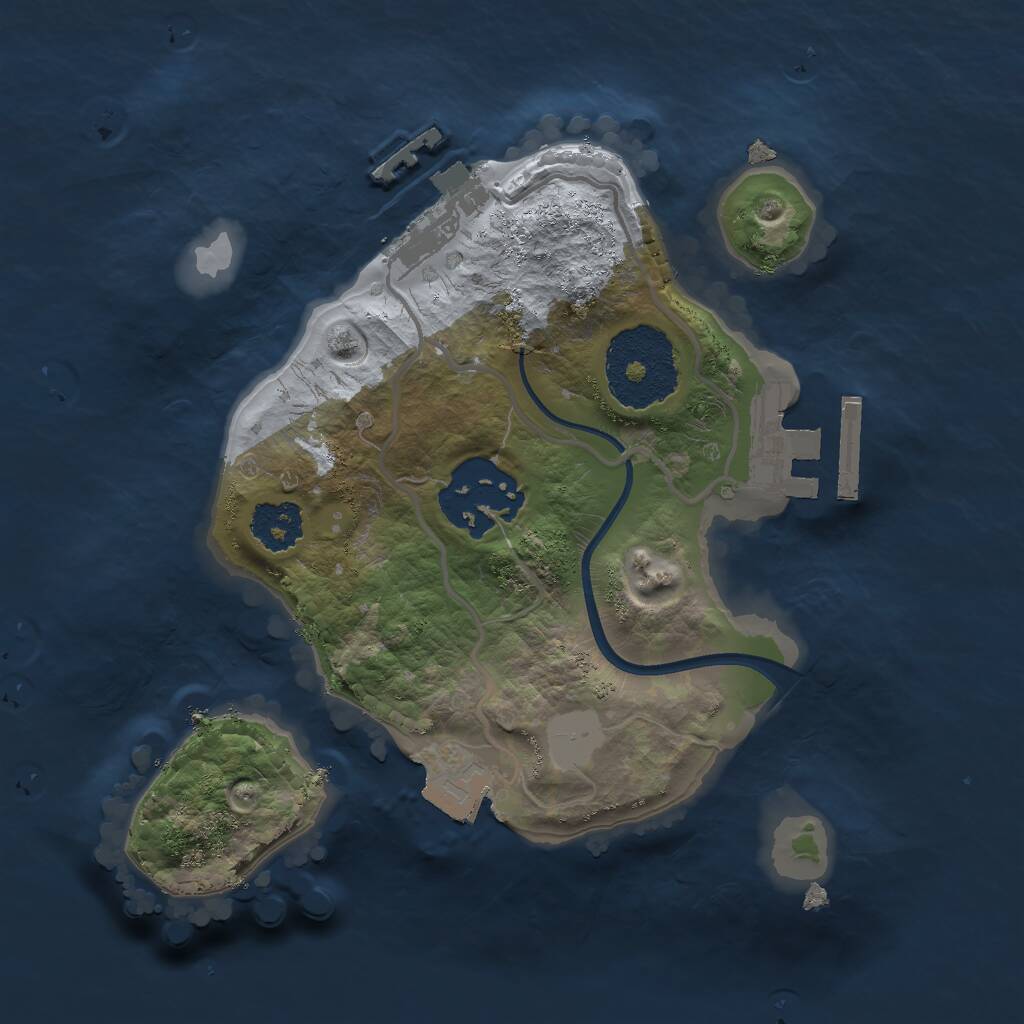 Rust Map: Procedural Map, Size: 2000, Seed: 96899, 4 Monuments