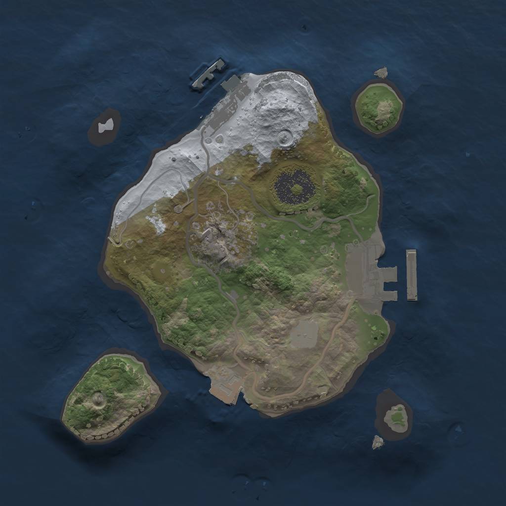 Rust Map: Procedural Map, Size: 2000, Seed: 96899, 5 Monuments