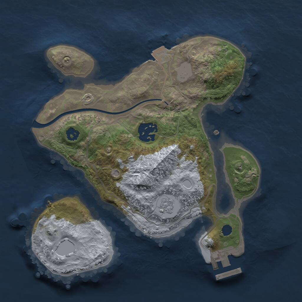 Rust Map: Procedural Map, Size: 2300, Seed: 424022613, 4 Monuments