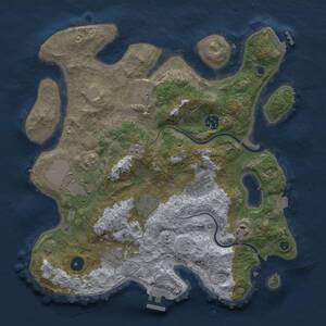 Thumbnail Rust Map: Procedural Map, Size: 3500, Seed: 1947796024, 14 Monuments