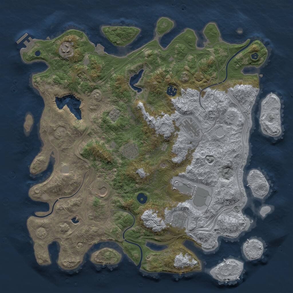 Rust Map: Procedural Map, Size: 4250, Seed: 1798258083, 13 Monuments