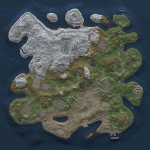 Thumbnail Rust Map: Procedural Map, Size: 3850, Seed: 99853280, 17 Monuments