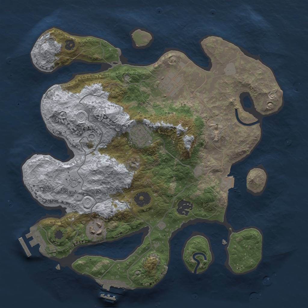 Rust Map: Procedural Map, Size: 3000, Seed: 1462946945, 11 Monuments