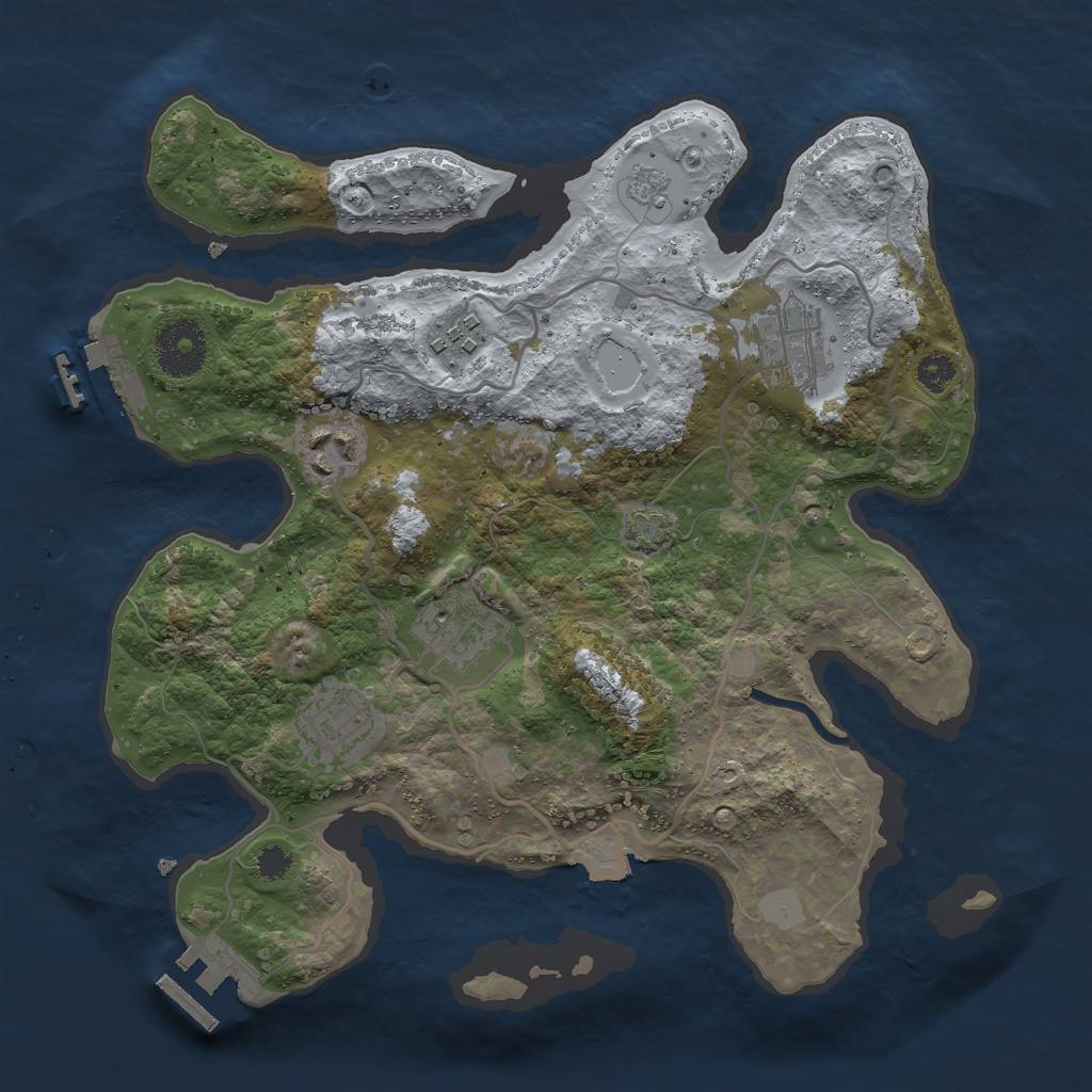 Rust Map: Procedural Map, Size: 3000, Seed: 9015248, 12 Monuments