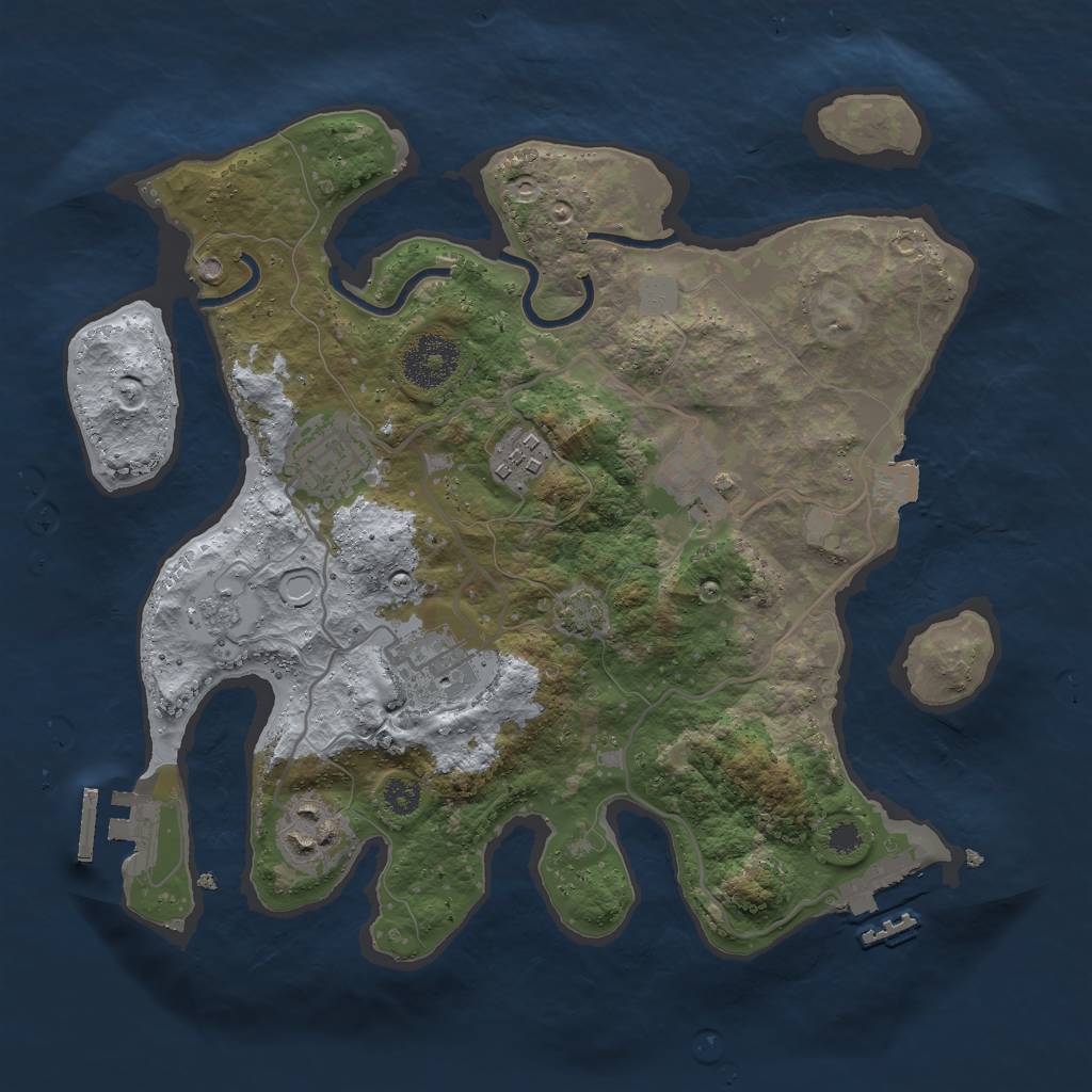 Rust Map: Procedural Map, Size: 3000, Seed: 1586478, 12 Monuments